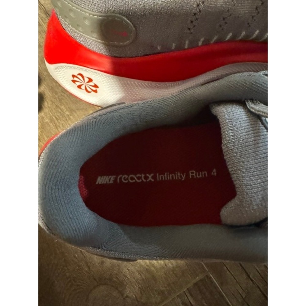 Nike ReactX Infinity Run 4 Mens Grey Red Running Shoes FJ1221-019 Size 10 NWT - Picture 7 of 9